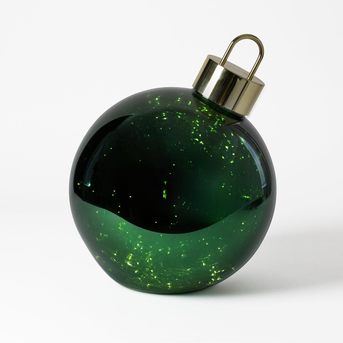 Green Glass LED Ornament Ball