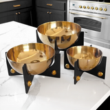 Gold Bowls & Stands Set