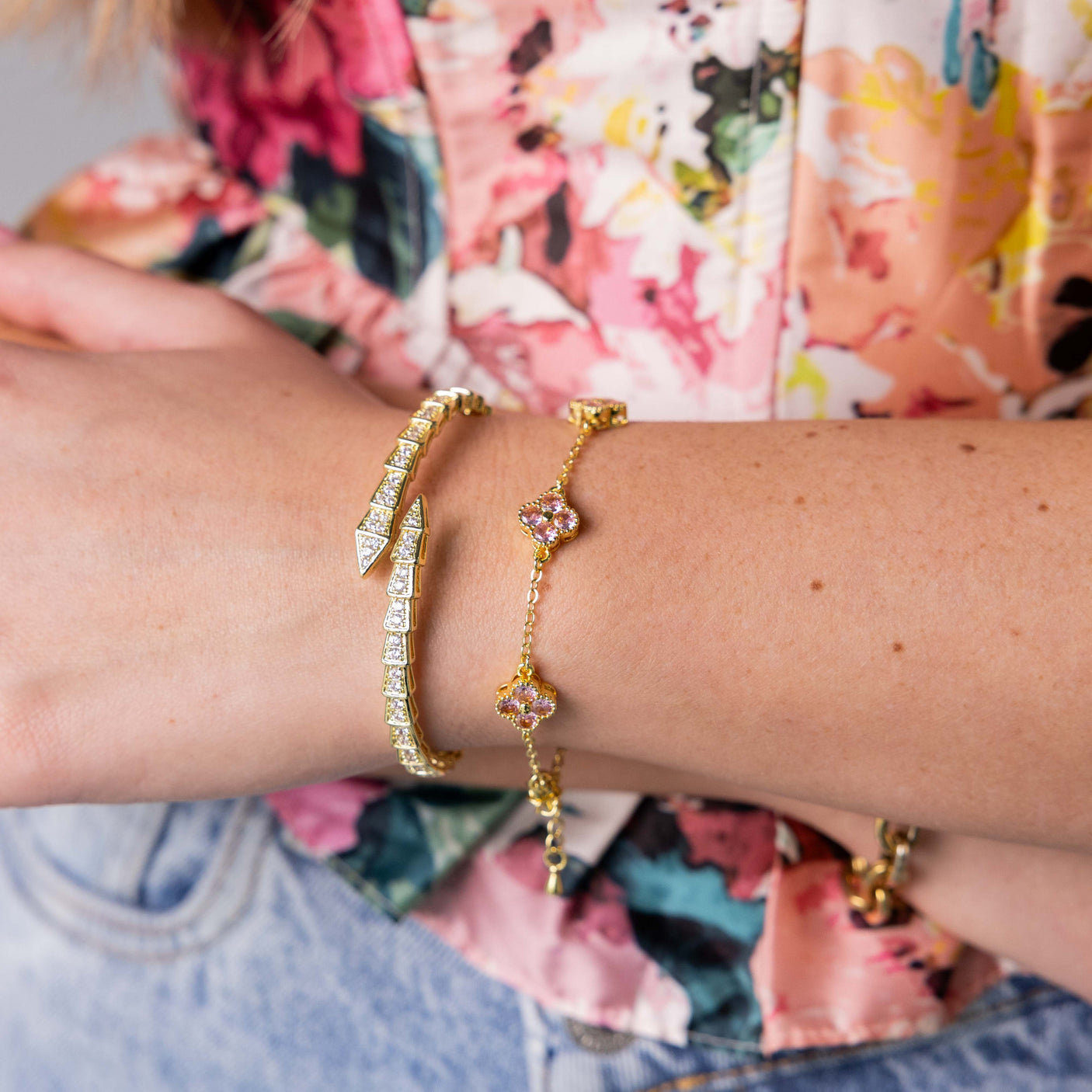 Pink Charlie Clover Bracelet