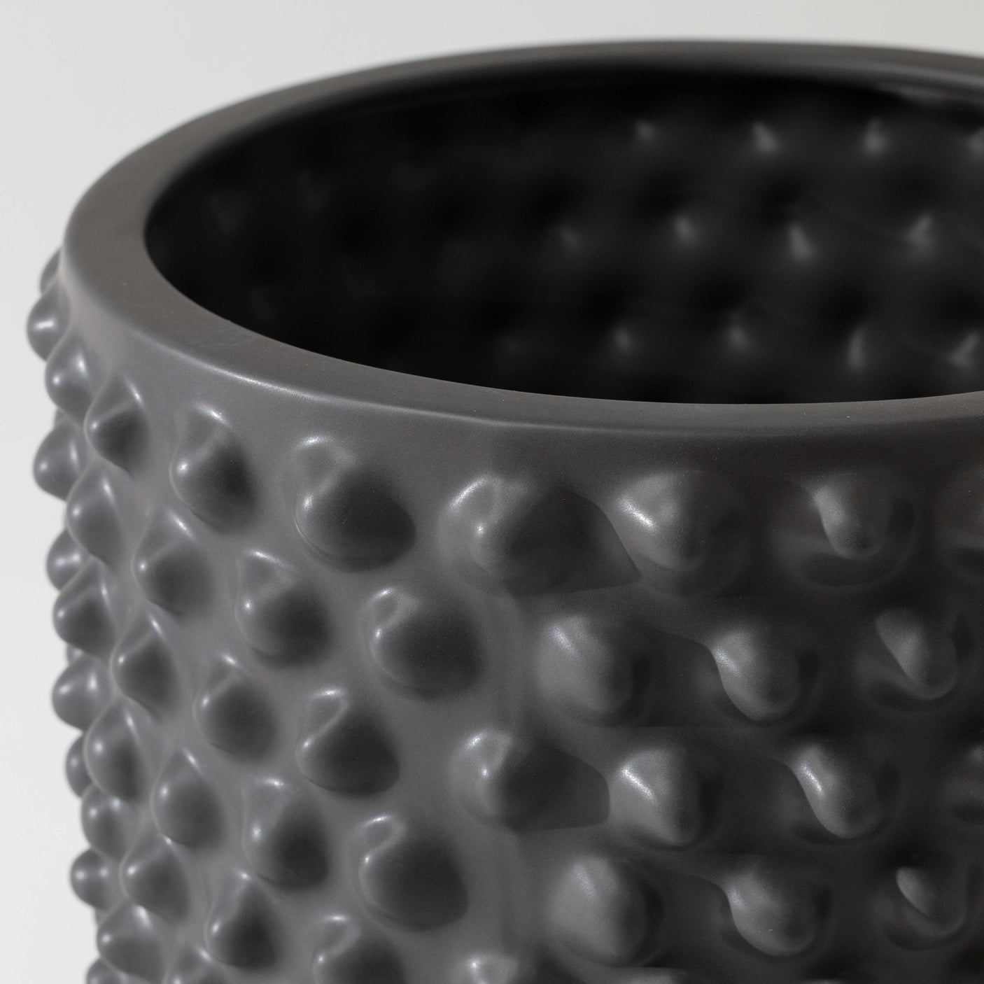 Knobbed Planter - Dark Grey