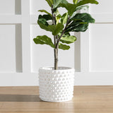 Knobbed Planter - White