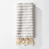 Light Grey Striped Turkish Towel