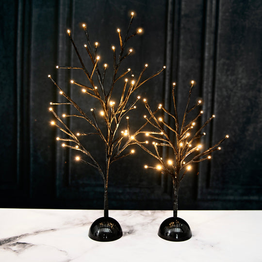 Black LED Twig Tree Set