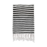 Black & White Striped Turkish Towel