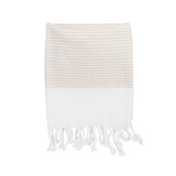 Beige Striped Turkish Towel