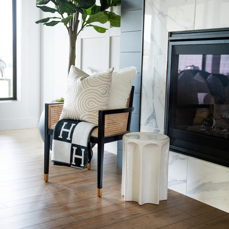 Sculpted Stoneware Side Table