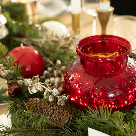 Red Hobnail Vase