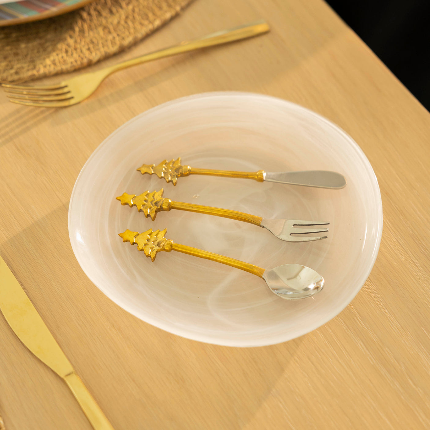 Utensils w/ Christmas Tree Handles