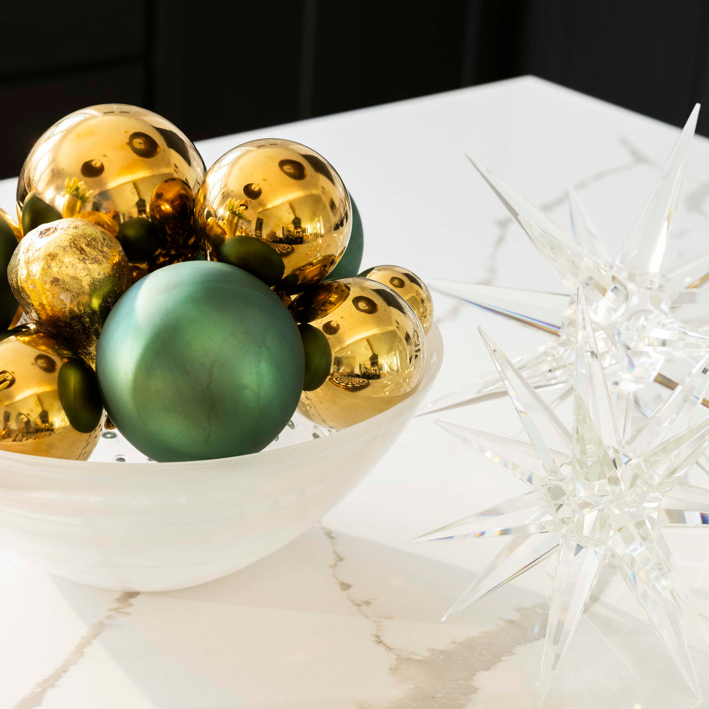 Rustic Green Metallic Ball Ornament