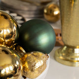 Rustic Green Metallic Ball Ornament