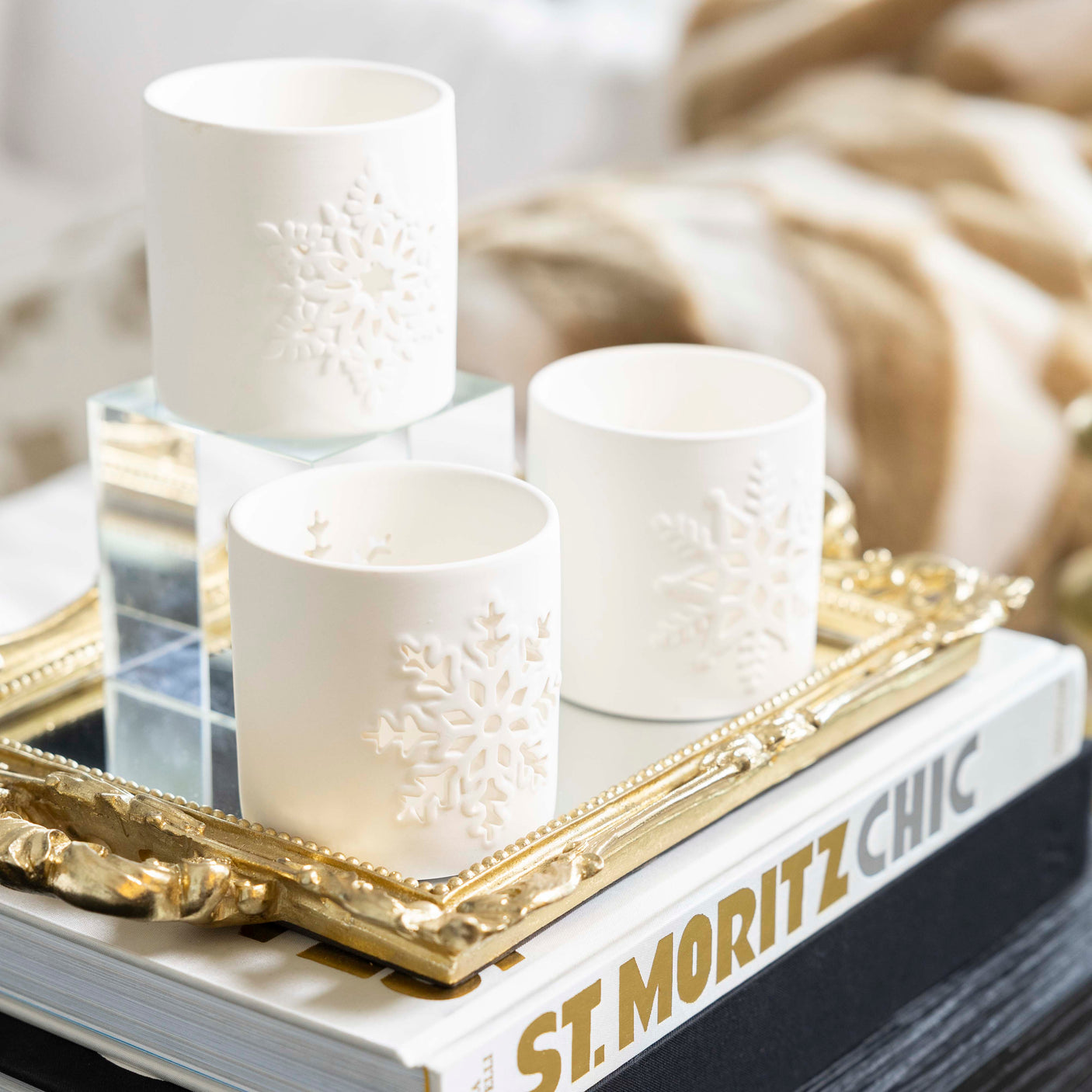 Snowflake Tealight Holder Set