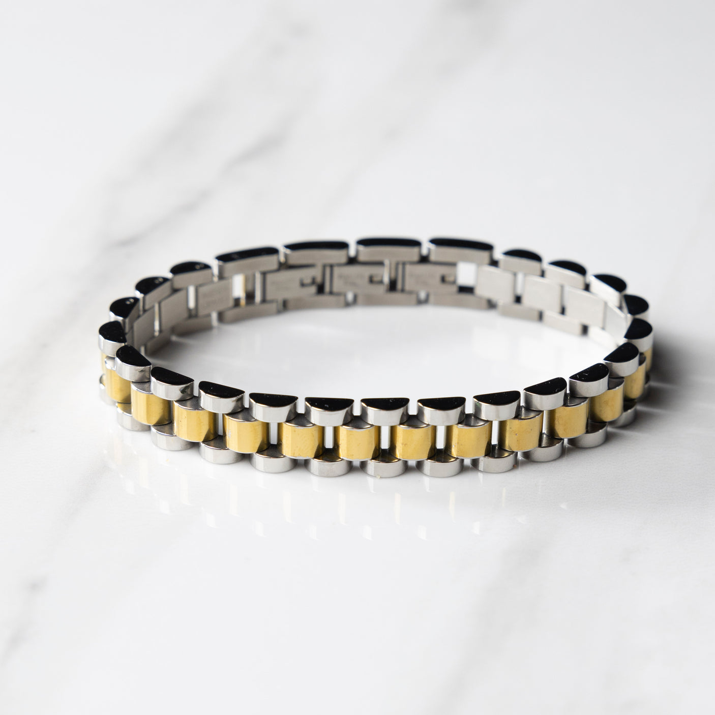 Two Tone Watch Band Bracelet