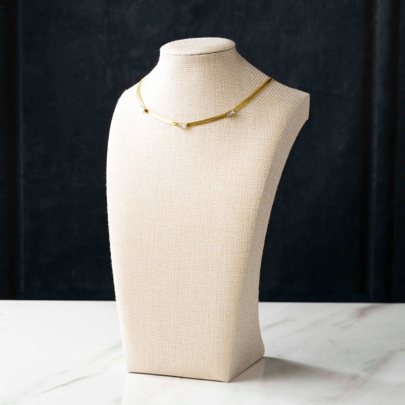 Herringbone Gemstone Necklace