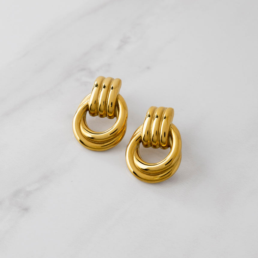 Gold Knot Stud Earring