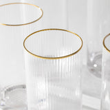 Optic Drinking Glass Sets w/ Gold Rim