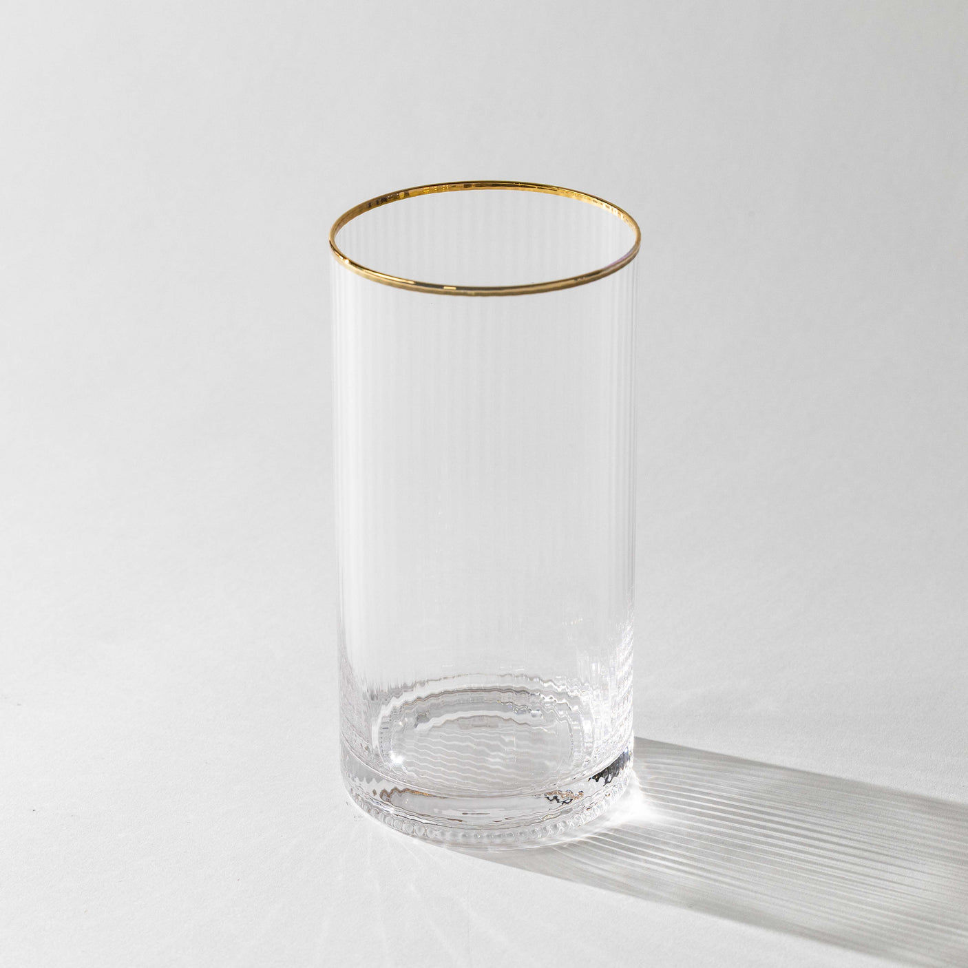 Optic Drinking Glass Sets w/ Gold Rim