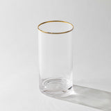 Optic Drinking Glass Sets w/ Gold Rim