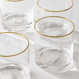 Optic Drinking Glass Sets w/ Gold Rim