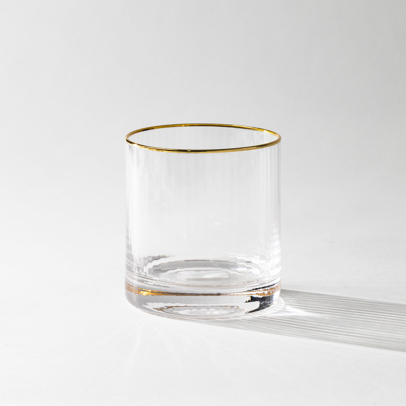 Optic Drinking Glass Sets w/ Gold Rim