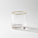 Optic Drinking Glass Sets w/ Gold Rim