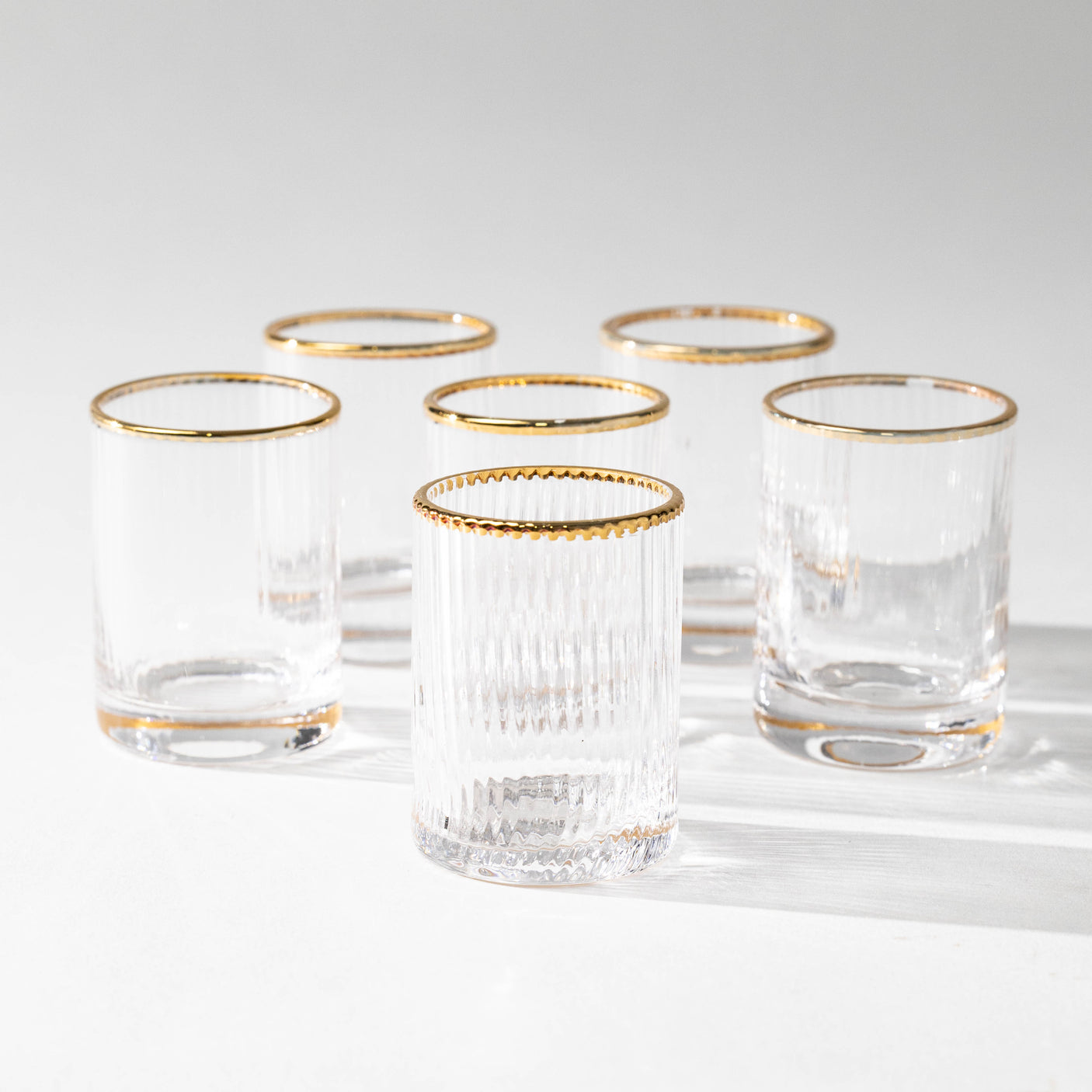 Optic Shot Glass Set w/ Gold Rim