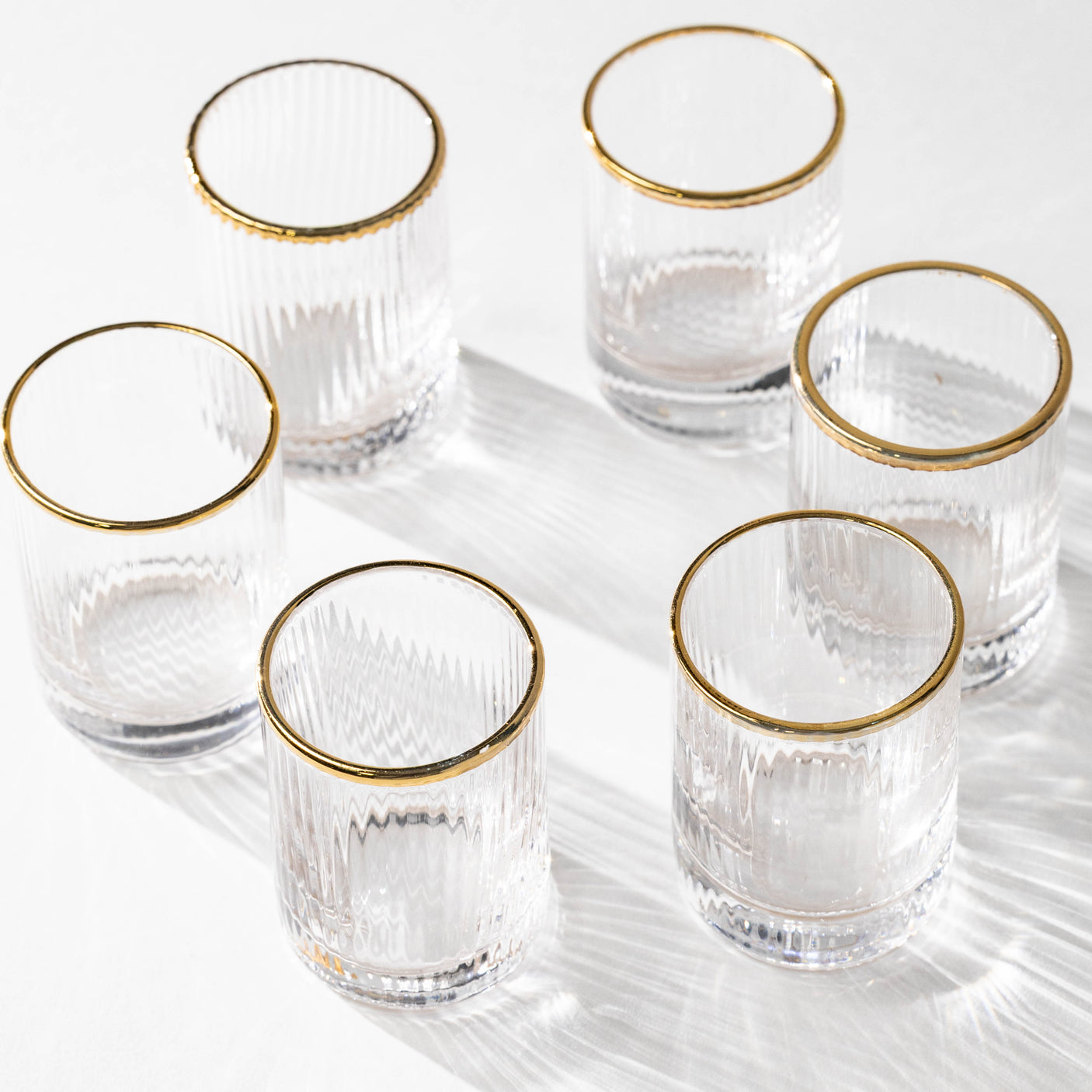 Optic Shot Glass Set w/ Gold Rim