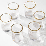Optic Shot Glass Set w/ Gold Rim