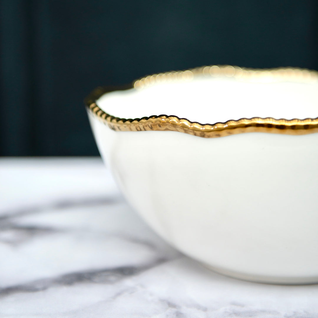 White & Gold Porcelain Bowl