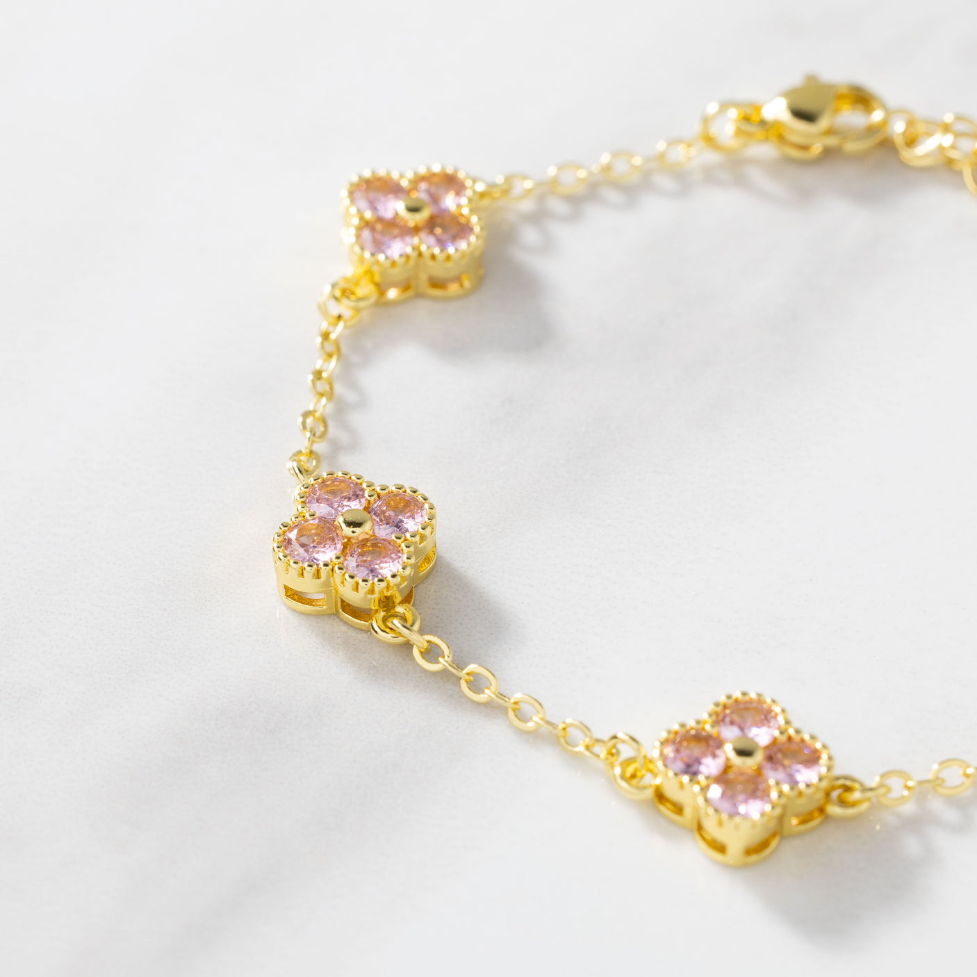 Pink Charlie Clover Bracelet