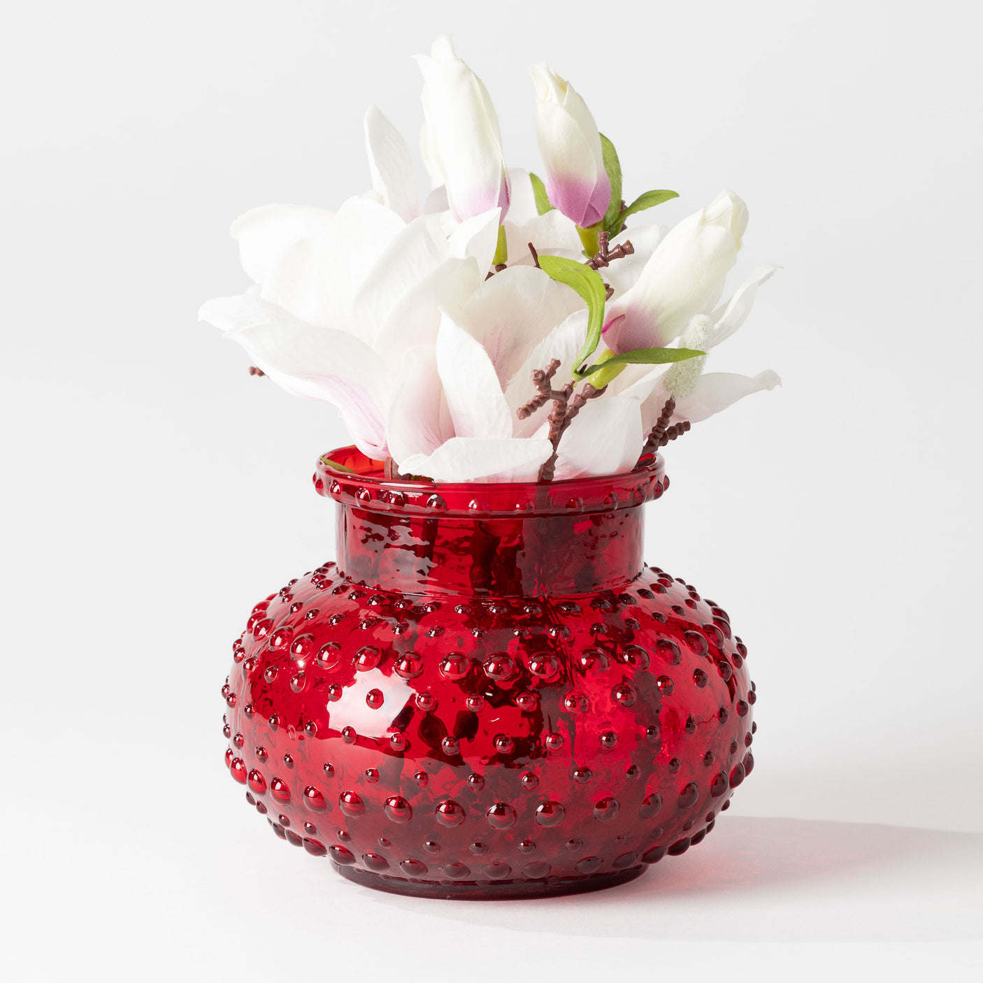 Red Hobnail Vase