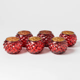 Red Mercury Glass Votive Set