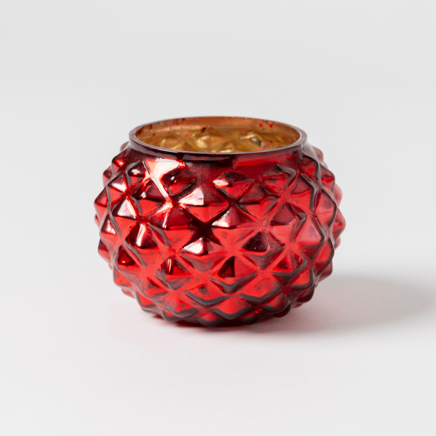 Red Mercury Glass Votive Set