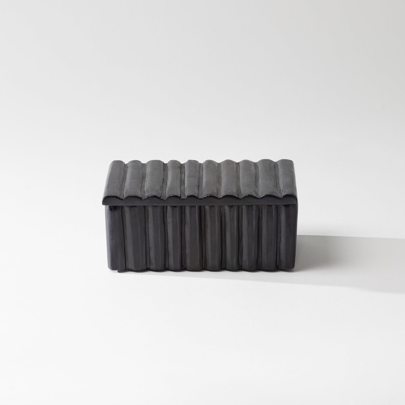 Reeded Black Marble Box
