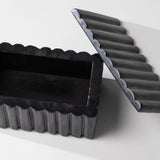 Reeded Black Marble Box