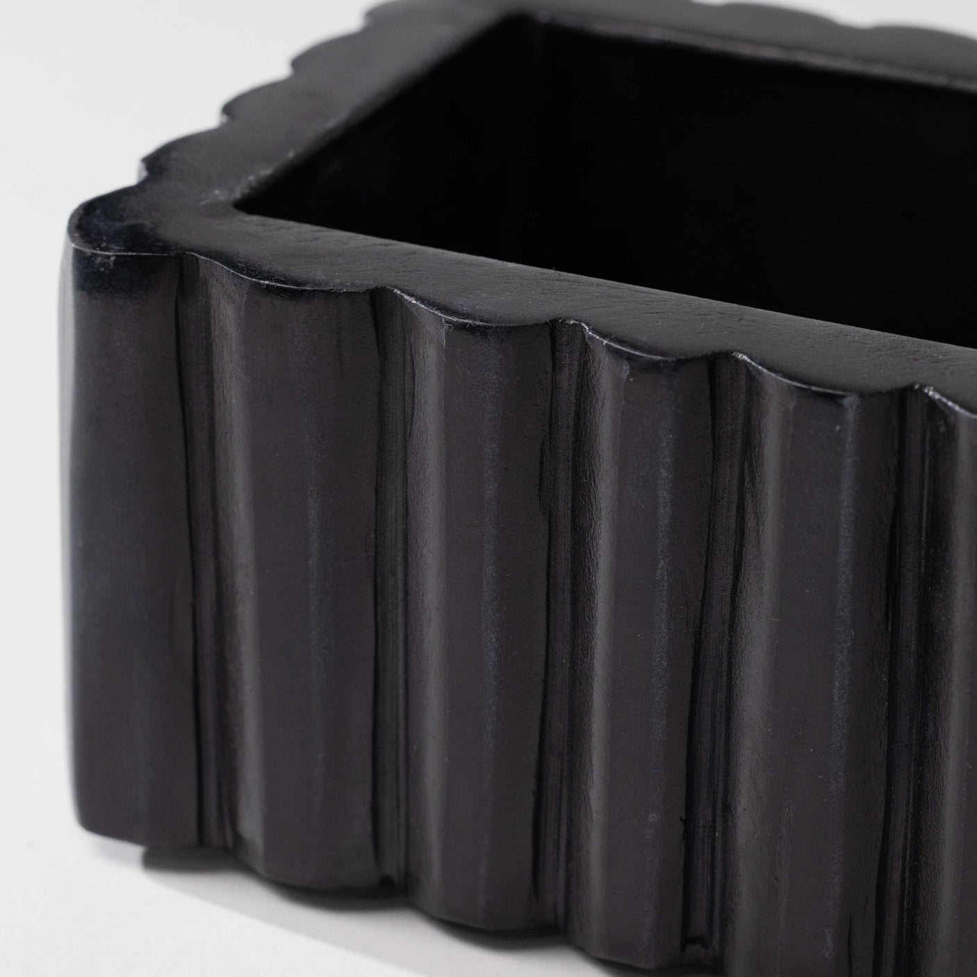Reeded Black Marble Box