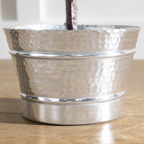 Silver Hammered Planters