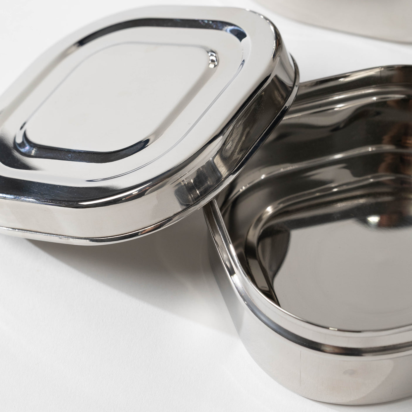 Squared Stainless Steel Containers Set