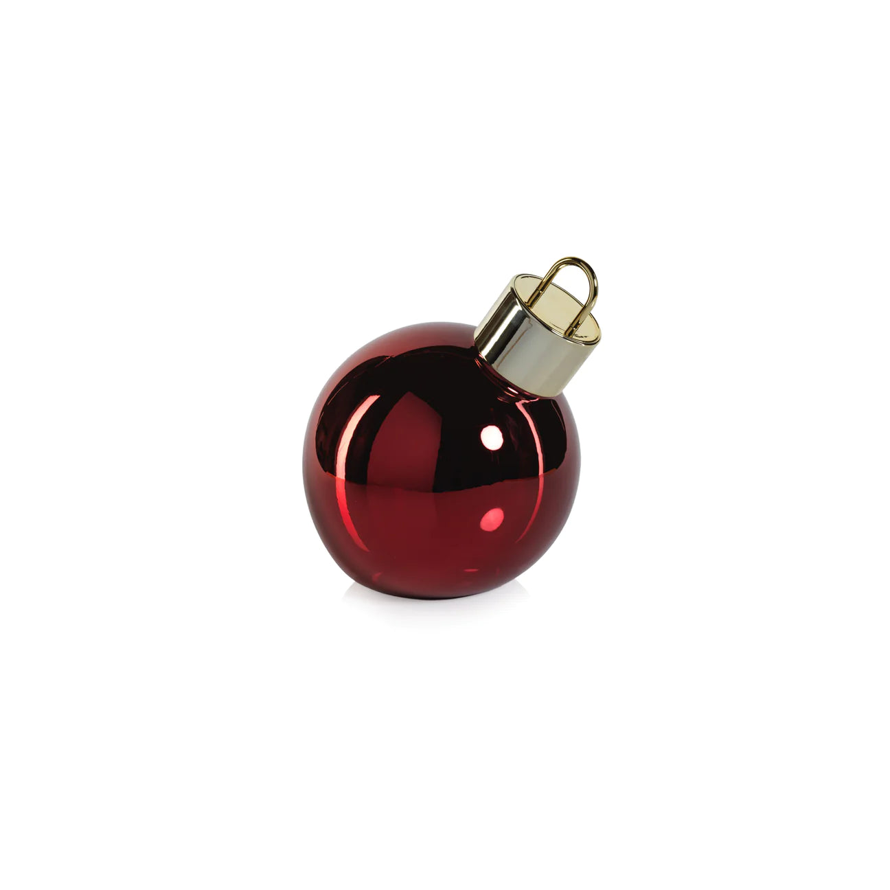 Red Glass LED Ornament Ball