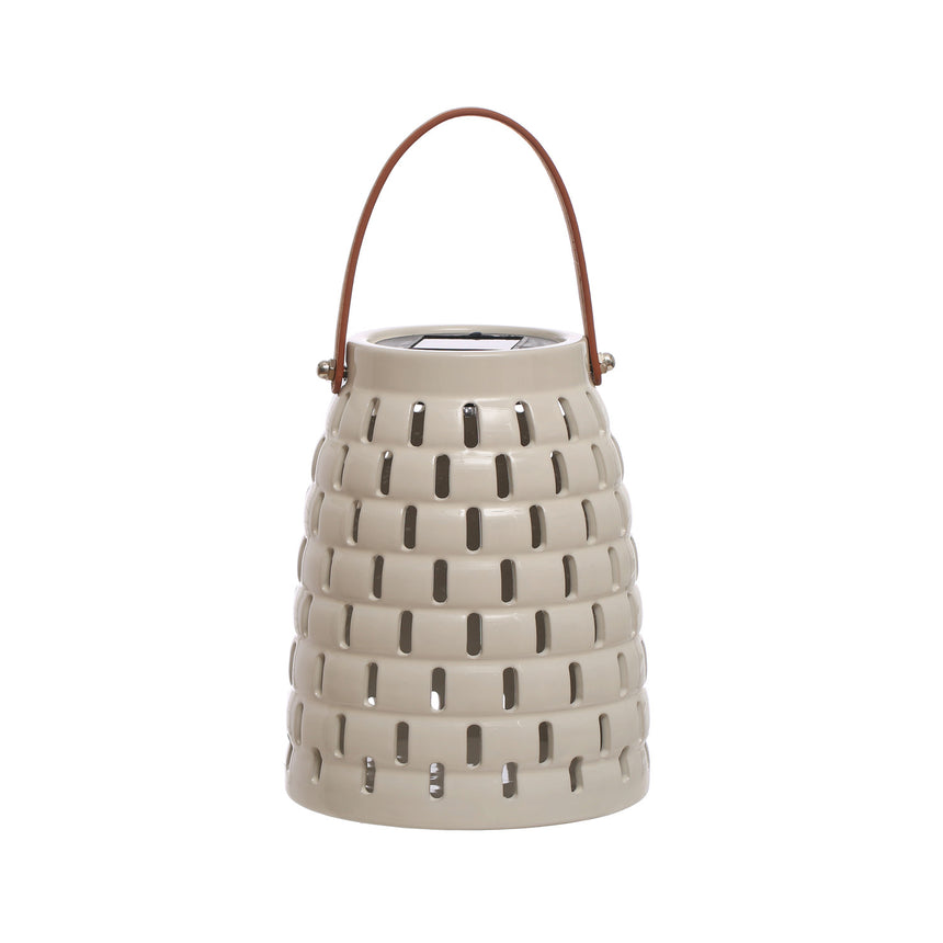 Stoneware Solar White Lantern