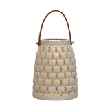 Stoneware Solar White Lantern