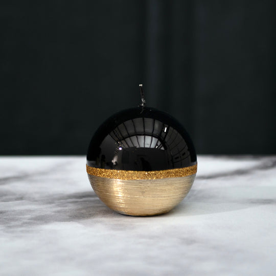 Black & Gold Ball Candle