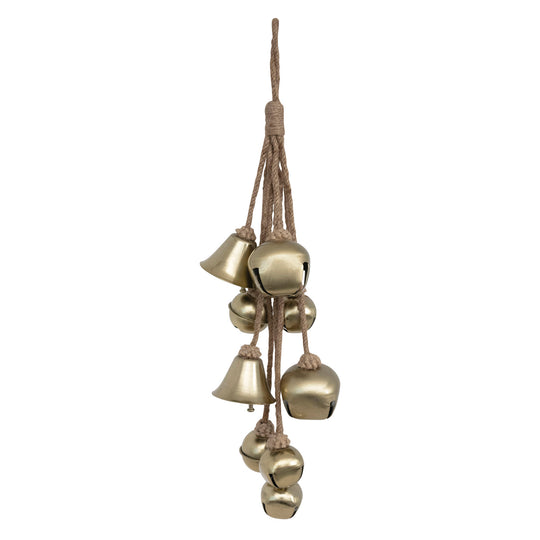 Metal Bell Cluster on Jute Rope