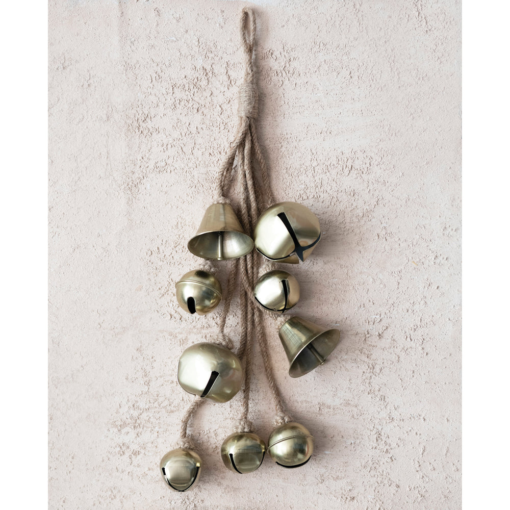 Metal Bell Cluster on Jute Rope