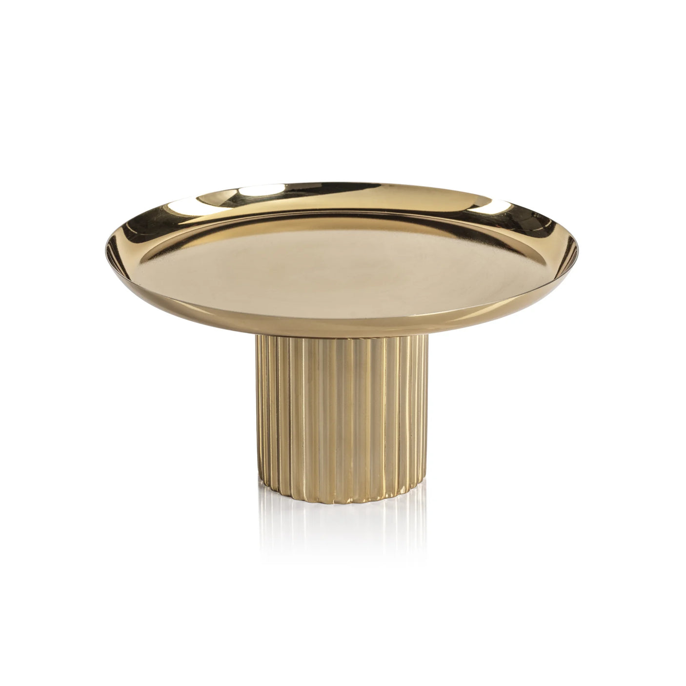 Reeded Gold Cake Stand