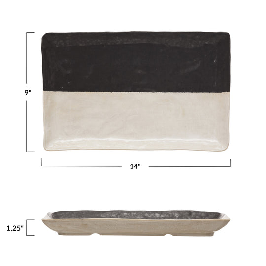 Black & White Stoneware Platter
