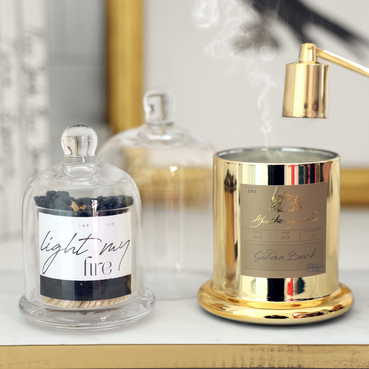 Golden Beach Glass Dome Candle Modern Locke