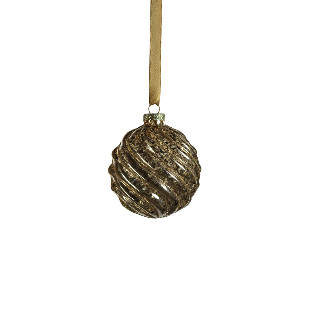 Antique Gold Swirl Ornament w/ Glitter