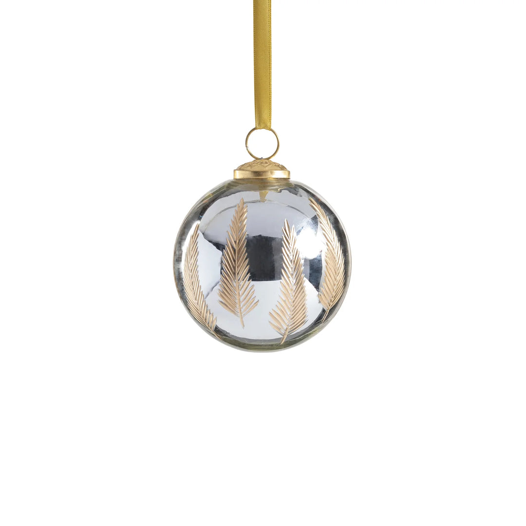 Gold Leaf Mirrored Glass Ornament