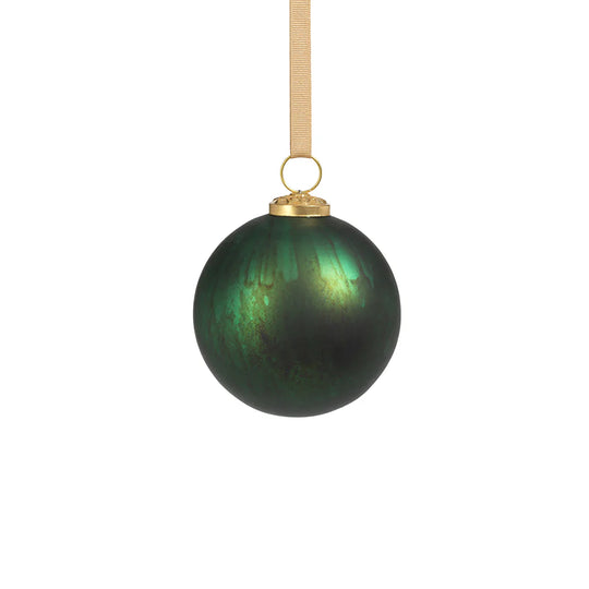 Rustic Green Metallic Ball Ornament