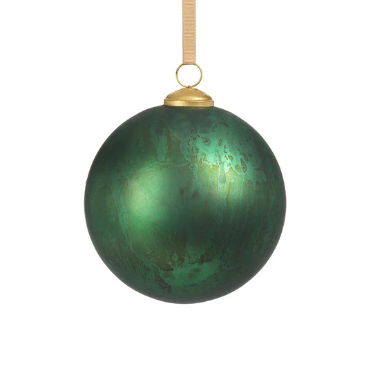 Rustic Green Metallic Ball Ornament